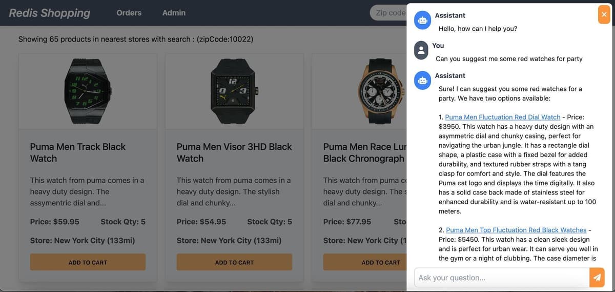 Interactive chatbot interface for shopping assistance