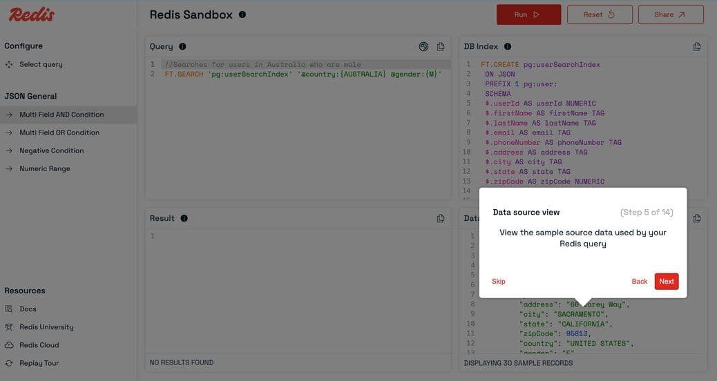 DataSource panel visualizing sample data for the active query