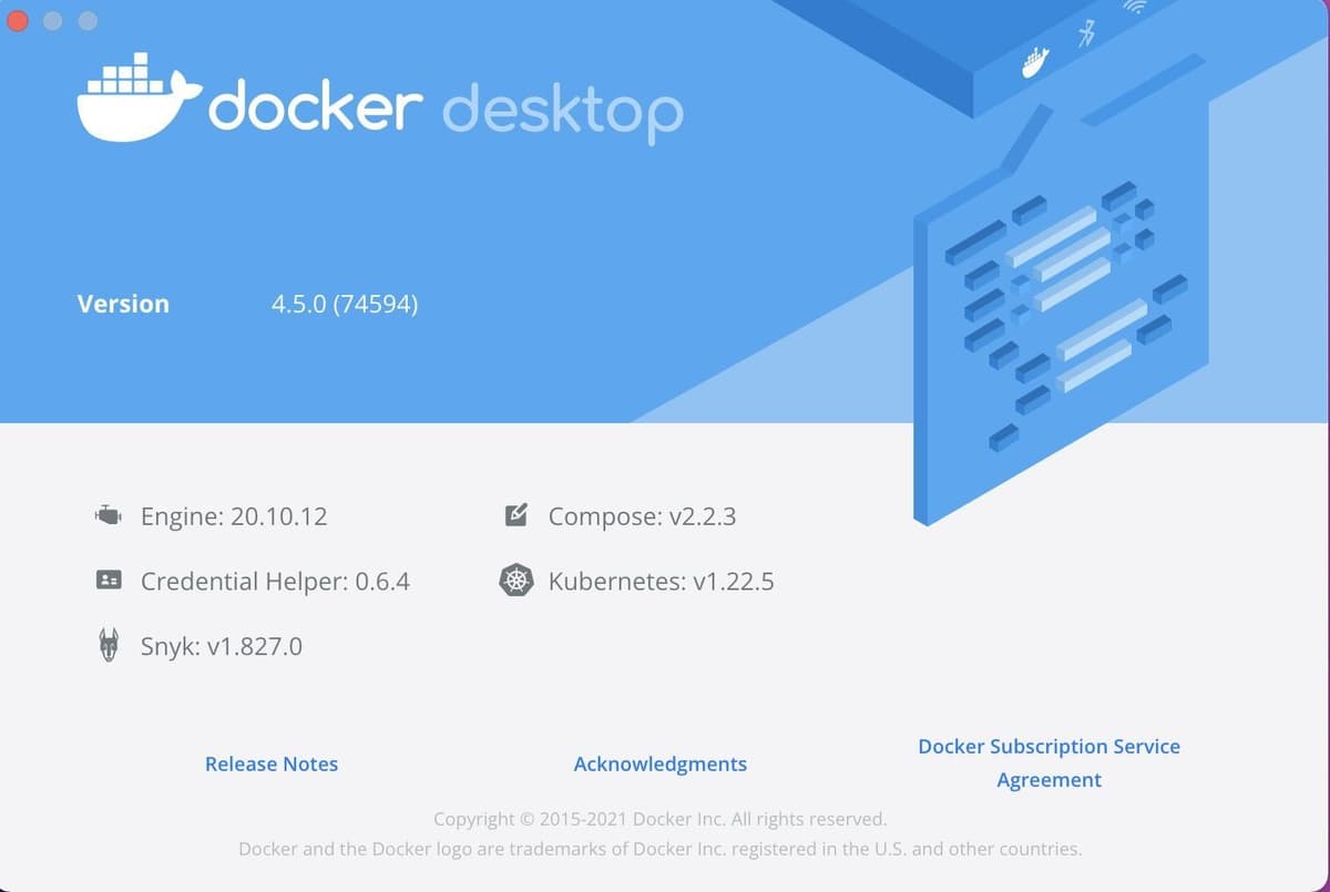 Screenshot of Docker Desktop installation