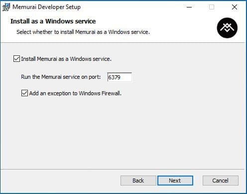 Memurai GUI installation
